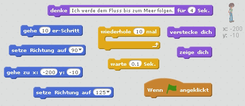 Vorauswahl an Befehlen