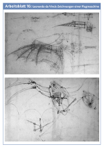 Leonardo da Vincis Zeichnungen einer Flugmaschine