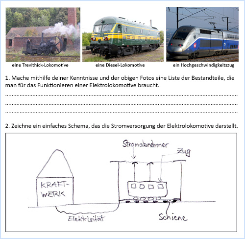 Arbeitsblatt zur Energieversorgung von Lokomotiven